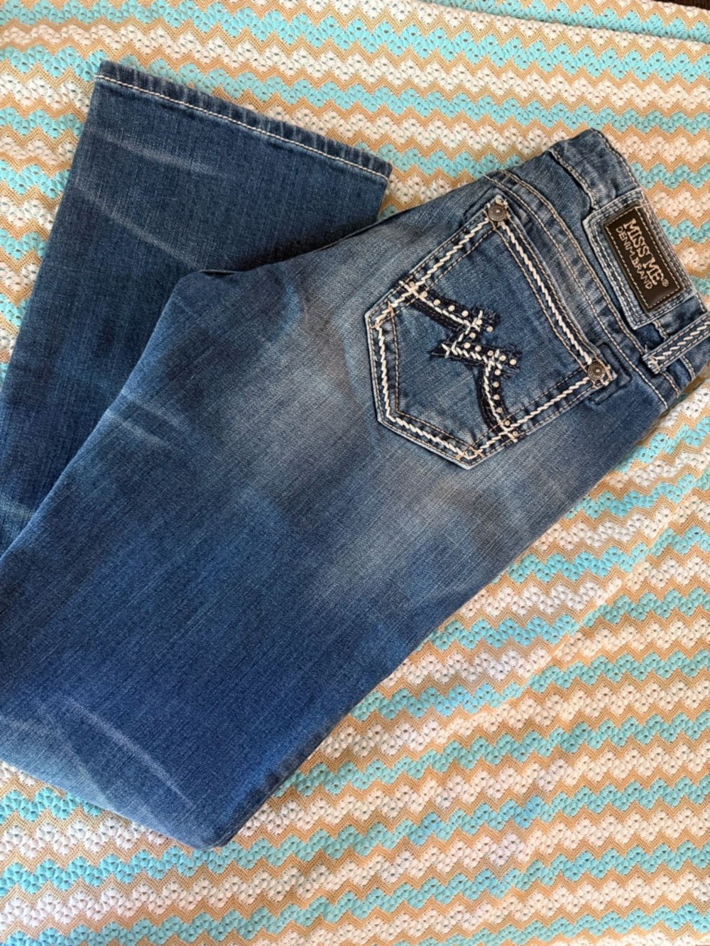 Miss Me Blue Embellished Boot Cut Jeans